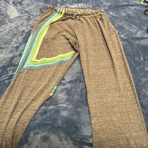 Aviator Nation -ULTRA RARE BLAZE sweatpants-grey- FREE SHIPPING AND A STICKER